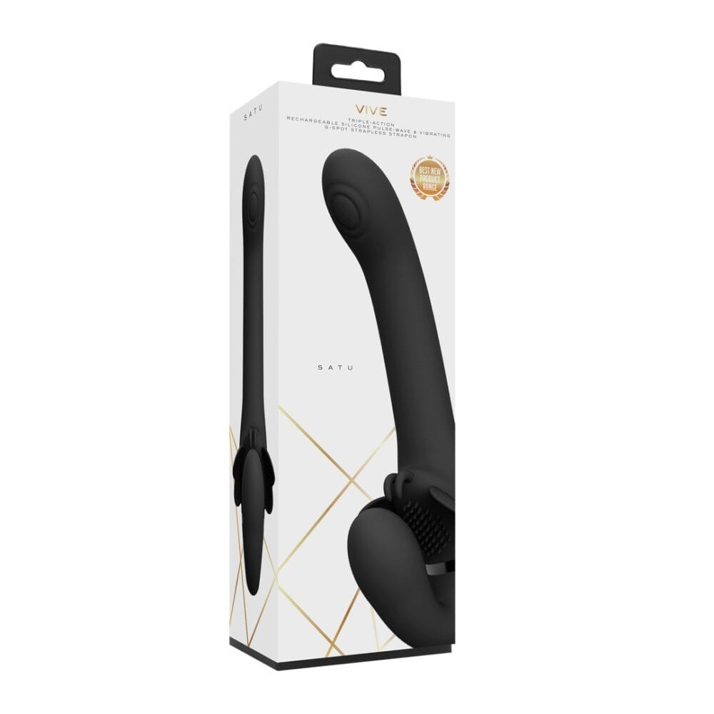 STRAP-ON SEM ARNÊS SATU PULSE-WAVE AND VIBRATING PRETO VIVE - Image 2