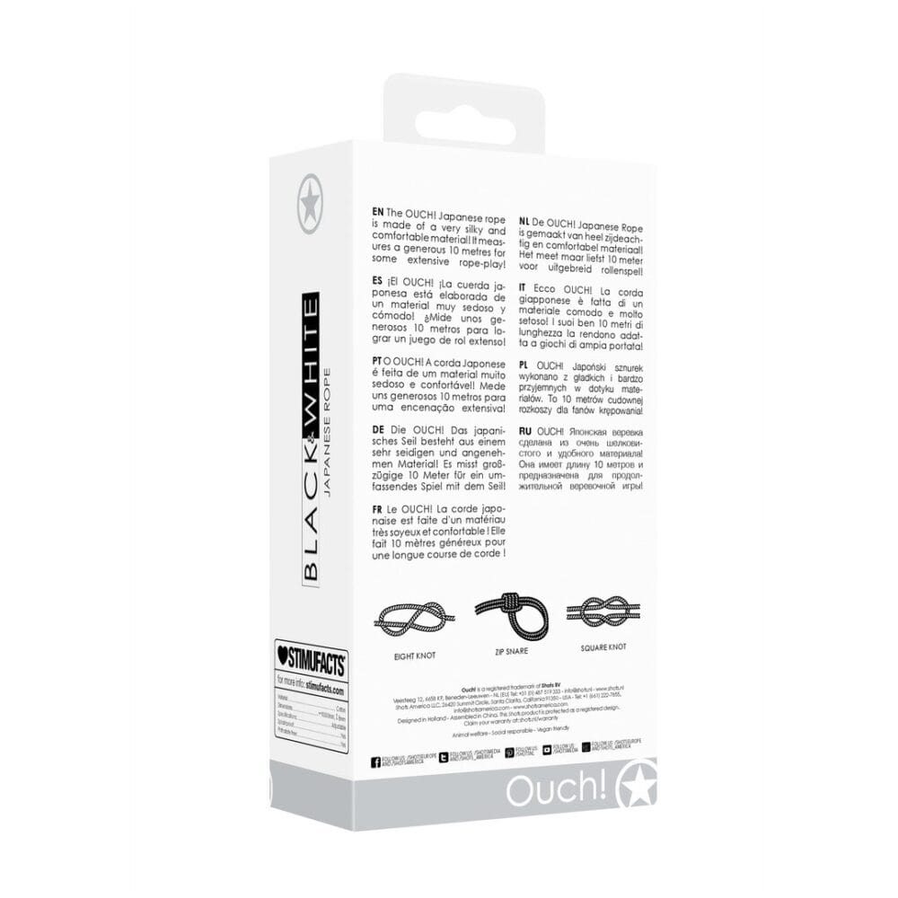 CORDA JAPANESE 32.8 FT /10 M BLACK AND WHITE OUCH! - Image 3
